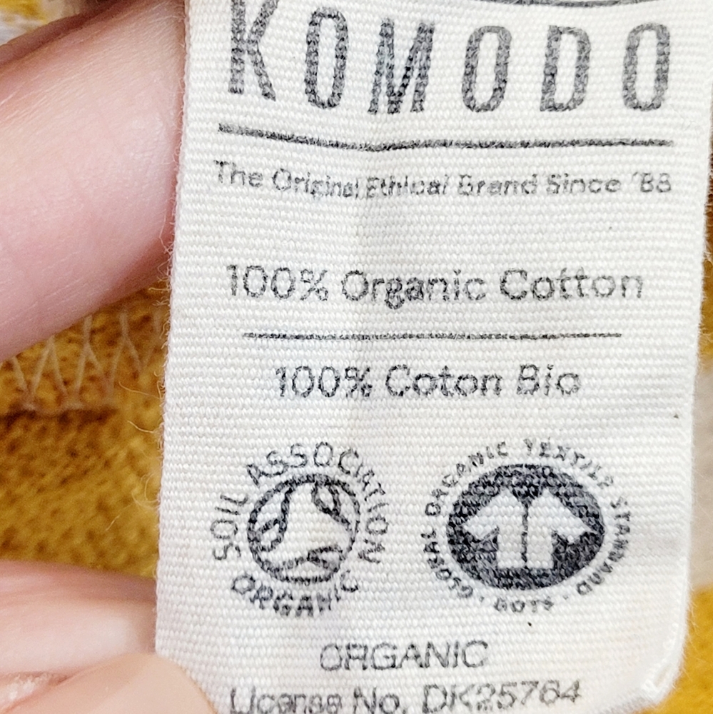 KOMODO Organic Cotton Yasuko Yellow Striped Tee Pullover Mini Dress XS / Small - Picture 11 of 13